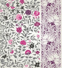 wedding card design, traditional paisley floral pattern , royal India	