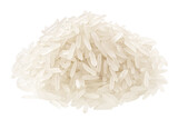 Fototapeta  - Pile of raw elongated white rice, isolated png