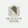 © Fajarrabadi - Heaven's Door Logo. Antique arch logo template. Vintage gate vector design.