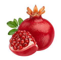 Wall Mural - One pomegranate isolated on white background