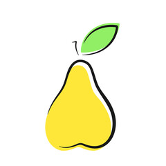 Wall Mural - Pear doodle drawing. Hand drawn element isolated on white background. Best for web, print, package, advertising, logo creating and branding design.