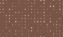 Seamless Background Pattern Of Evenly Spaced White Vote Symbols Of Different Sizes And Opacity. Vector Illustration On Brown Background With Stars