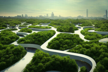 future smart cities, sustainable citys, sustainble highrises with lush planting