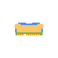 Gaming RAM icon in color, isolated on white background 
