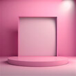 Empty Pink Product Stage, Product Background, Professional Studio Photography