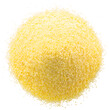 Pile of semolina, a coarse durum wheat flour, isolated, top view png