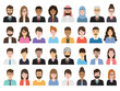 Group of working people diversity, diverse business men and women avatar icons. Vector illustration of flat design people characters.