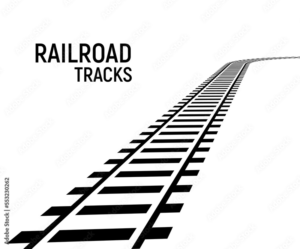 Railway train track vector route. Rail pattern curve railroad path icon.  Stock Vector | Adobe Stock, image size:1000x830