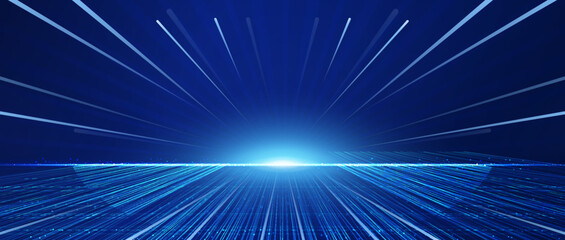Wall Mural - blue background illuminated by light