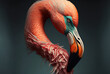 A flamingo's melon-shaped noggin Generative AI