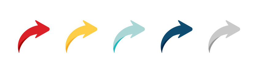 Wall Mural - arrow icon set. colored arrow symbols. arrow of different types. arrow isolated vector graphic eleme