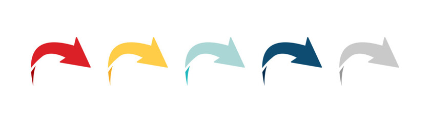 Wall Mural - arrow icon set. colored arrow symbols. arrow of different types. arrow isolated vector graphic eleme