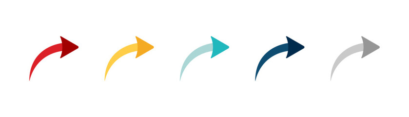 Wall Mural - arrow icon set. colored arrow symbols. arrow of different types. arrow isolated vector graphic eleme