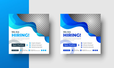 We are hiring job vacancy social media post or square web banner template design
