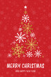 © One Pixel Studio - Christmas card with abstract tree made of snowflakes. Vector illustration