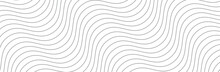 Curved Wave Lines Pattern On White Background. Diagonal Wave Striped Lines Pattern For Backdrop And Wallpaper Template. Simple Curved Grey Lines With Repeat Stripes Texture. Striped Background, Vector