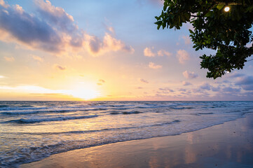 Wall Mural - Beautiful sunset view at koh chang island tart thailand.