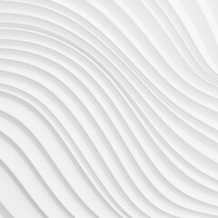 Wall Mural - Abstract white wavy background, White curvy backdrop, 3d illustration.