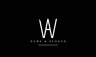 WA, AW, W, A abstract letters logo monogram