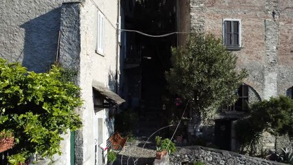 Wall Mural - Aerial view of Corenno Plinio a village on Lake Como