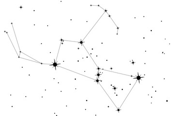 simple astronomical illustration of the constellation orion (the hunter). transparent png design ele