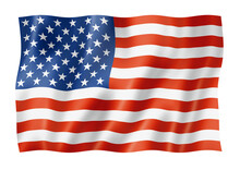 United States Flag Isolated On White