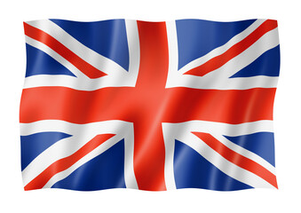 Wall Mural - British flag isolated on white