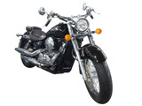 power black motorcycle front view transparent