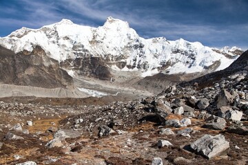 Poster - hungchhi peak and Chumbu peak above Ngozumba glacier