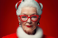 Portrait Of Mrs Santa Claus. Generative Ai