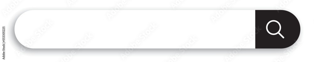 Search bar with shadow on transparent background. Search engine box ...