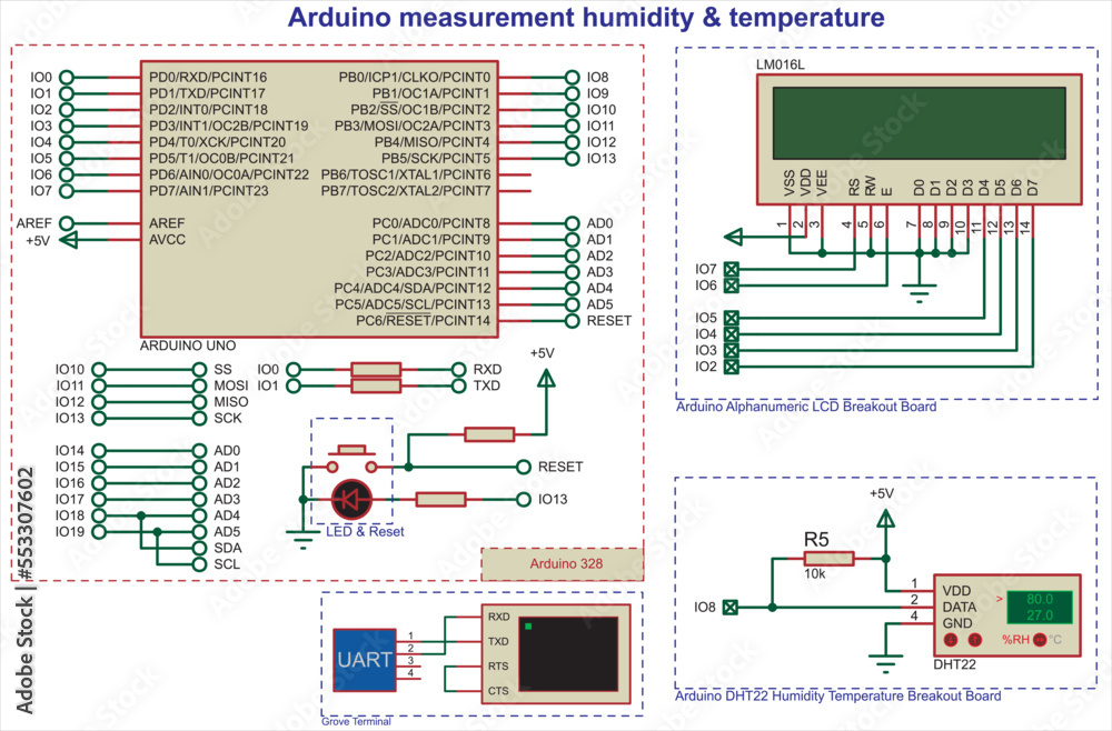 Vector schematic diagram of an electronic device on the arduino ...