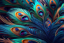 Beautiful Colorful Abstract Peacock Feather Background As Header Wallpaper