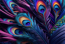 Beautiful Colorful Abstract Peacock Feather Background As Header Wallpaper
