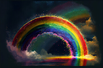 Wall Mural - abstract rainbow landscape