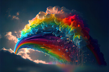 Wall Mural - abstract rainbow landscape