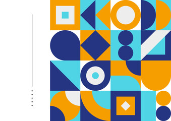 Wall Mural - Abstract geometric pattern background design in retro style. Vector illustration.