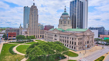 Fort Wayne Allen County Downtown Courthouse Aerial In City