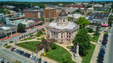 Fototapeta Do pokoju - Bloomington Indiana aerial of stunning courthouse on the square