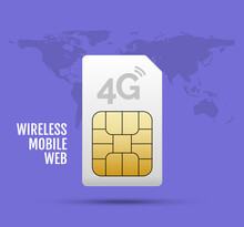 4g Sim Card World Prepaid Internet Gsm Phone Technology. Simcard Satellite Global Network