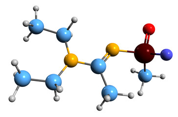 Wall Mural -  3D image of Novichok А-230 skeletal formula - molecular chemical structure of nerve agent isolated on white background
