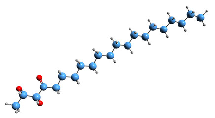 Poster -  3D image of Succistearin skeletal formula - molecular chemical structure of Food supplement isolated on white background