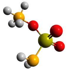 Poster -  3D image of Ammonium sulfamate skeletal formula - molecular chemical structure of Herbicide isolated on white background
