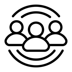 Canvas Print - community line icon