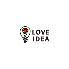 bulb logo design with love heart idea concept 2