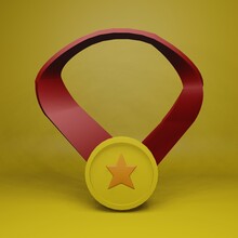 Gold Medal Icon 3D Rendering