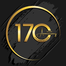 170th Anniversary Celebration. Golden Anniversary Template Design. Logo Vector Illustrations