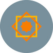 Rub el Hizb Multicolor Circle Flat Icon