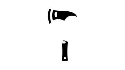 Wall Mural - hunter axe tool glyph icon animation