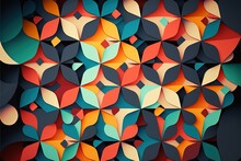  A Colorful Abstract Background With A Lot Of Shapes And Colors On It's Surface.